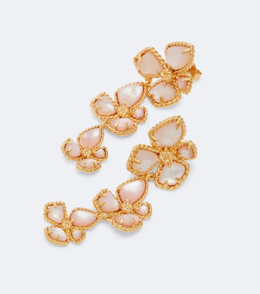 Zimmermann Bloom mother-of-pearl gold-plated drop earrings | Thumbnail 4