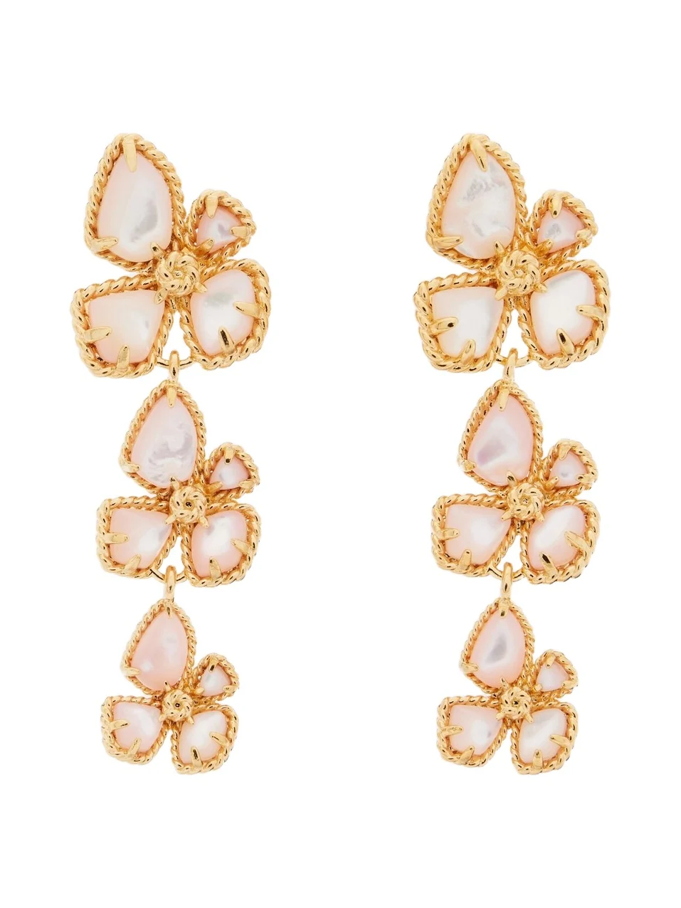 Zimmermann Bloom mother-of-pearl gold-plated drop earrings