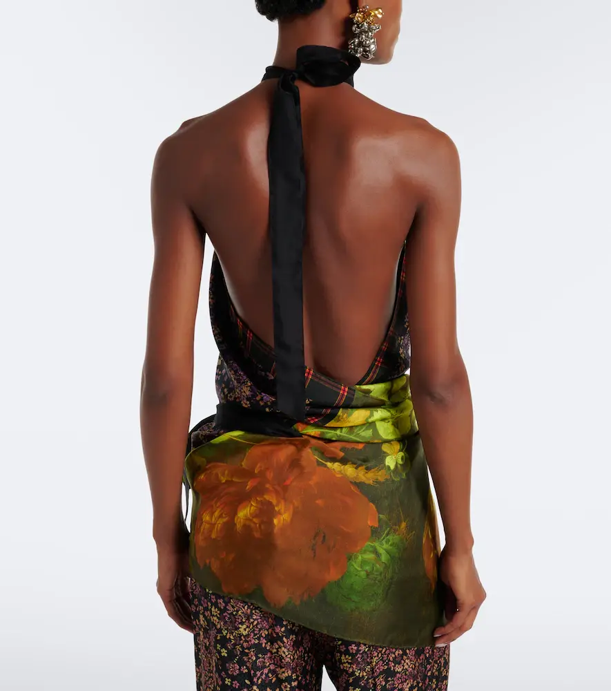 Dries Van Noten Floral silk halterneck top | Thumbnail 3 Dries Van Noten Floral silk halterneck top | Thumbnail 3