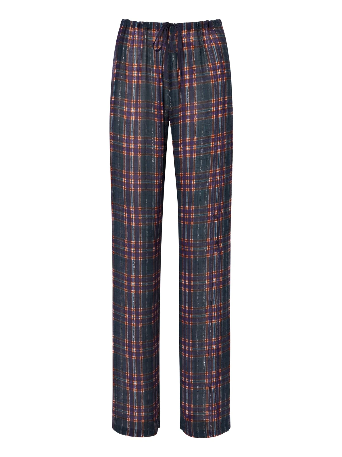 Dries Van Noten Plaid lamé straight pants