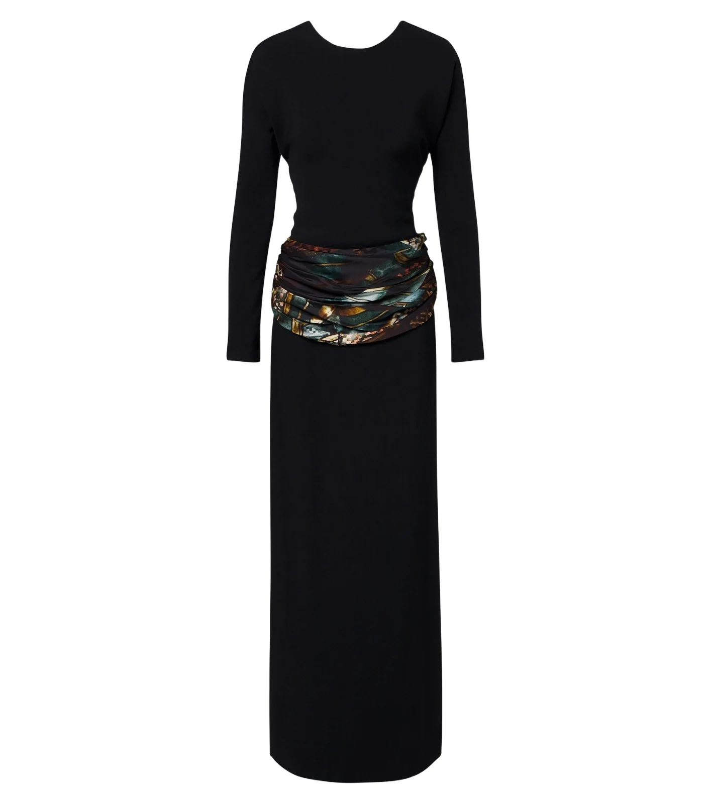 Paneled draped gown Paneled draped gown