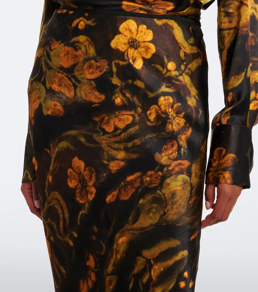 Dries Van Noten Floral silk satin slip skirt | Thumbnail 2 Dries Van Noten Floral silk satin slip skirt | Thumbnail 2