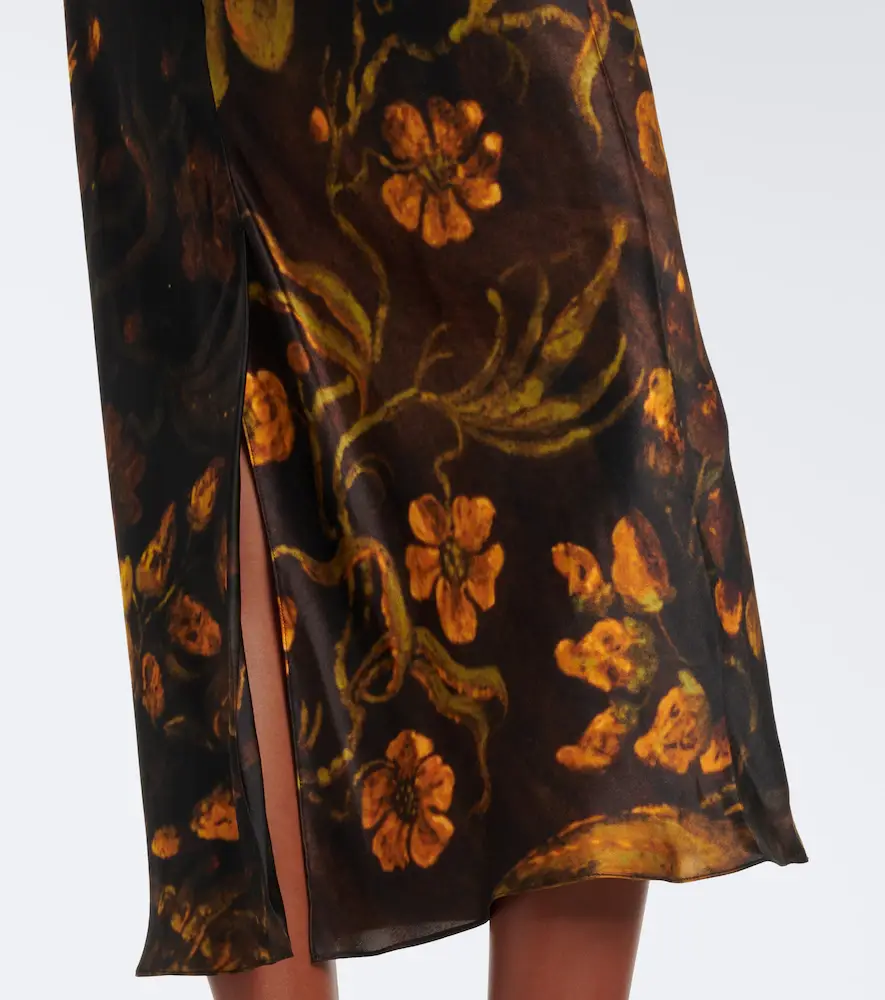 Dries Van Noten Floral silk satin slip skirt | Thumbnail 3 Dries Van Noten Floral silk satin slip skirt | Thumbnail 3