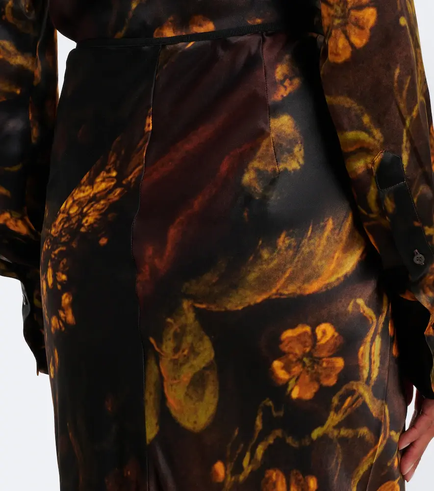Dries Van Noten Floral silk satin slip skirt | Thumbnail 4 Dries Van Noten Floral silk satin slip skirt | Thumbnail 4