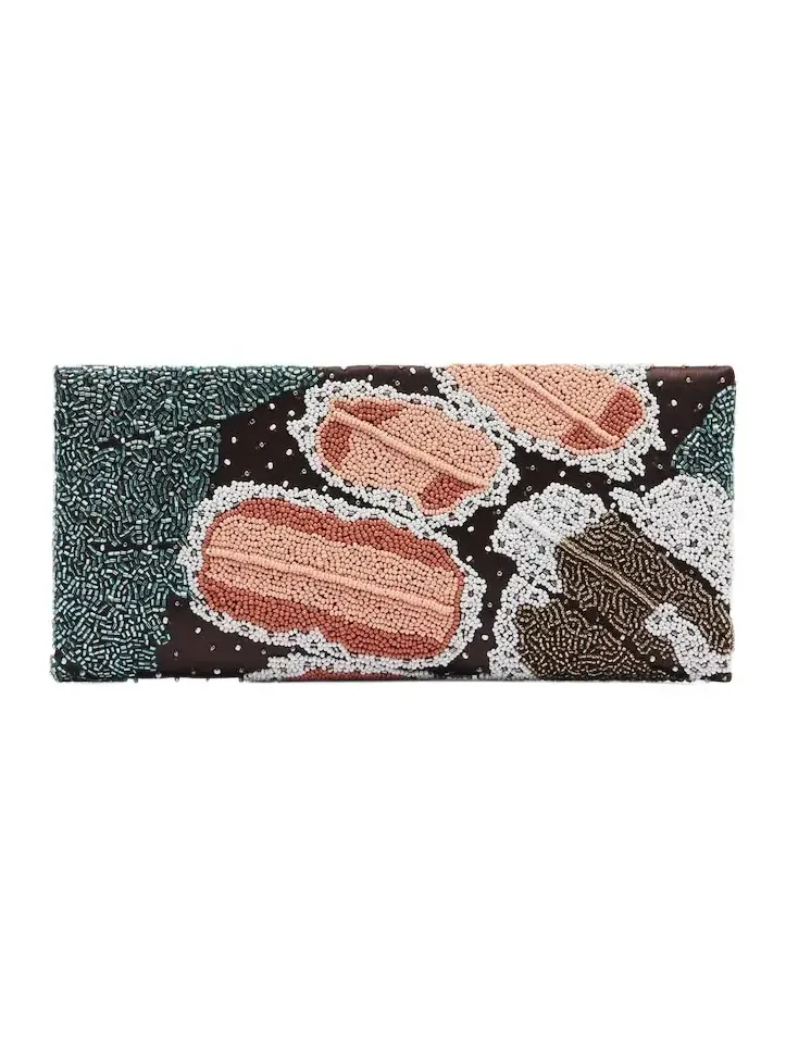 Muse Small beaded satin clutch
