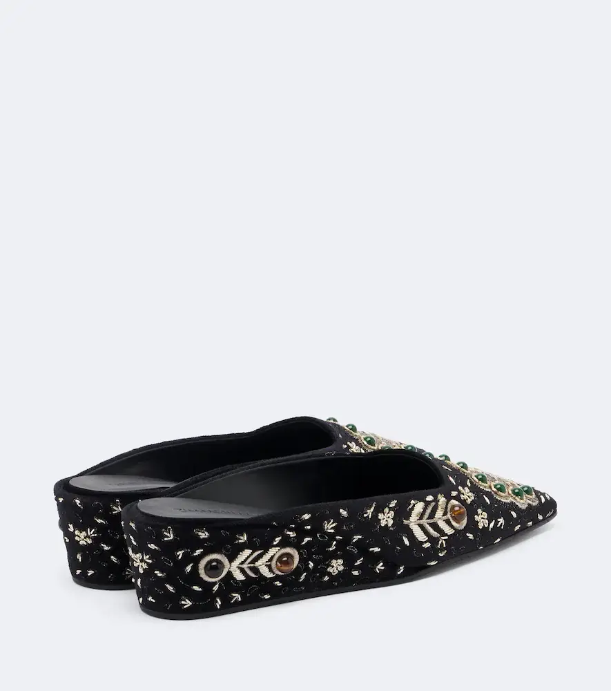 Zimmermann Atelier embellished velvet wedge mules | Thumbnail 2 Zimmermann Atelier embellished velvet wedge mules | Thumbnail 2