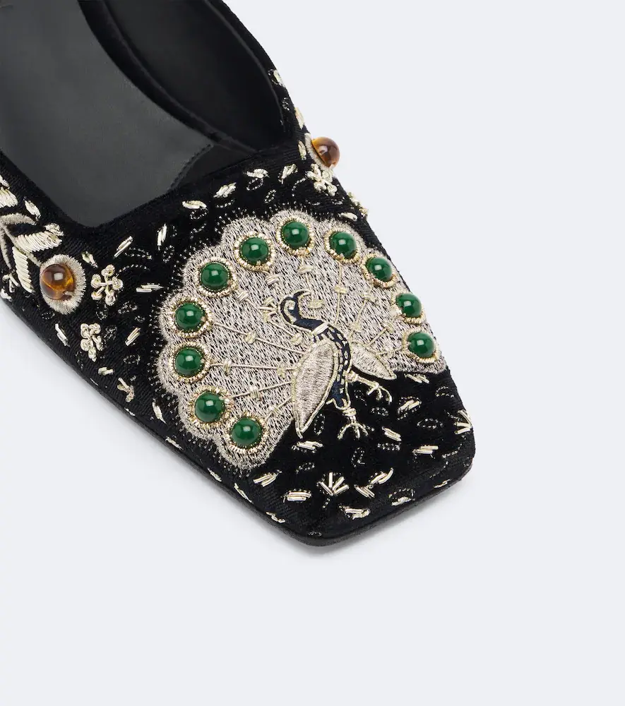 Zimmermann Atelier embellished velvet wedge mules | Thumbnail 4 Zimmermann Atelier embellished velvet wedge mules | Thumbnail 4