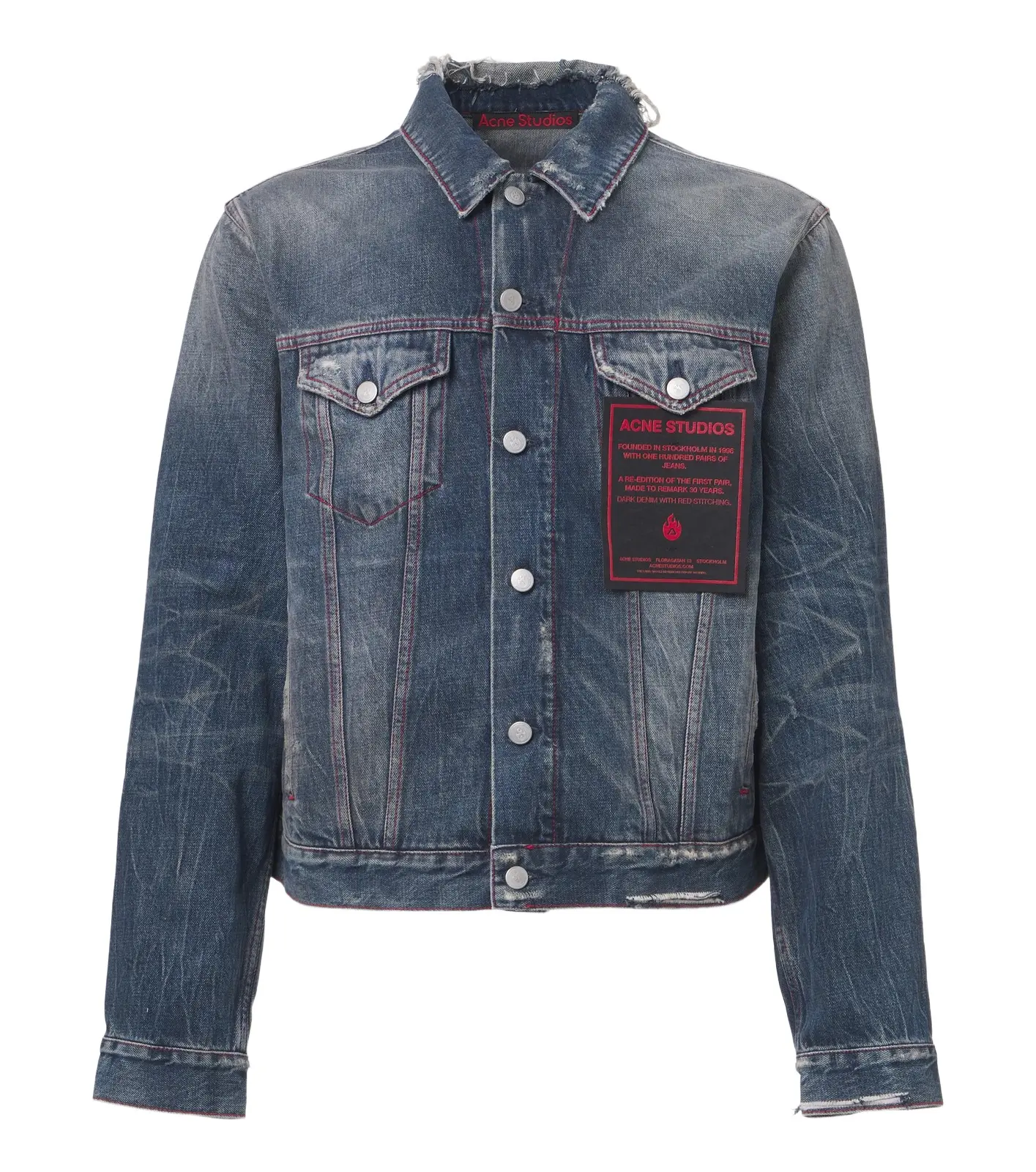 Re-edition distressed faded denim jacket Re-edition distressed faded denim jacket