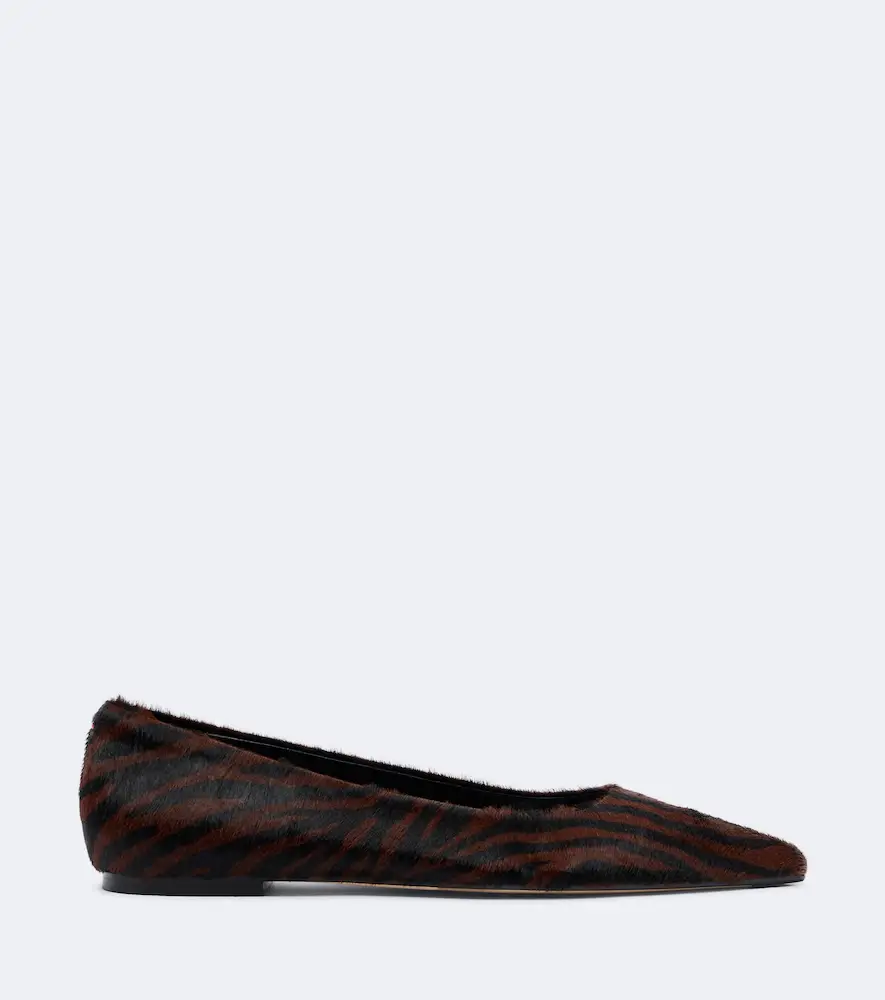 aeyde Cassy zebra-print calf hair ballet flats | Thumbnail 3
