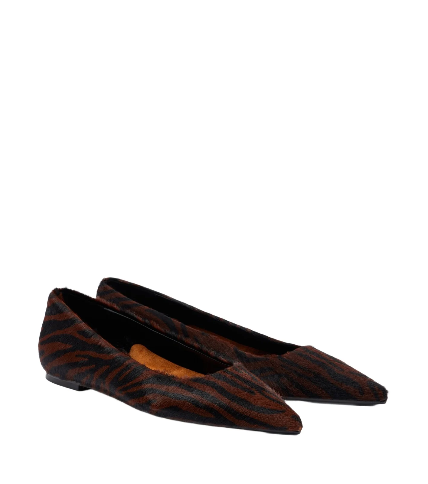 aeyde Cassy zebra-print calf hair ballet flats