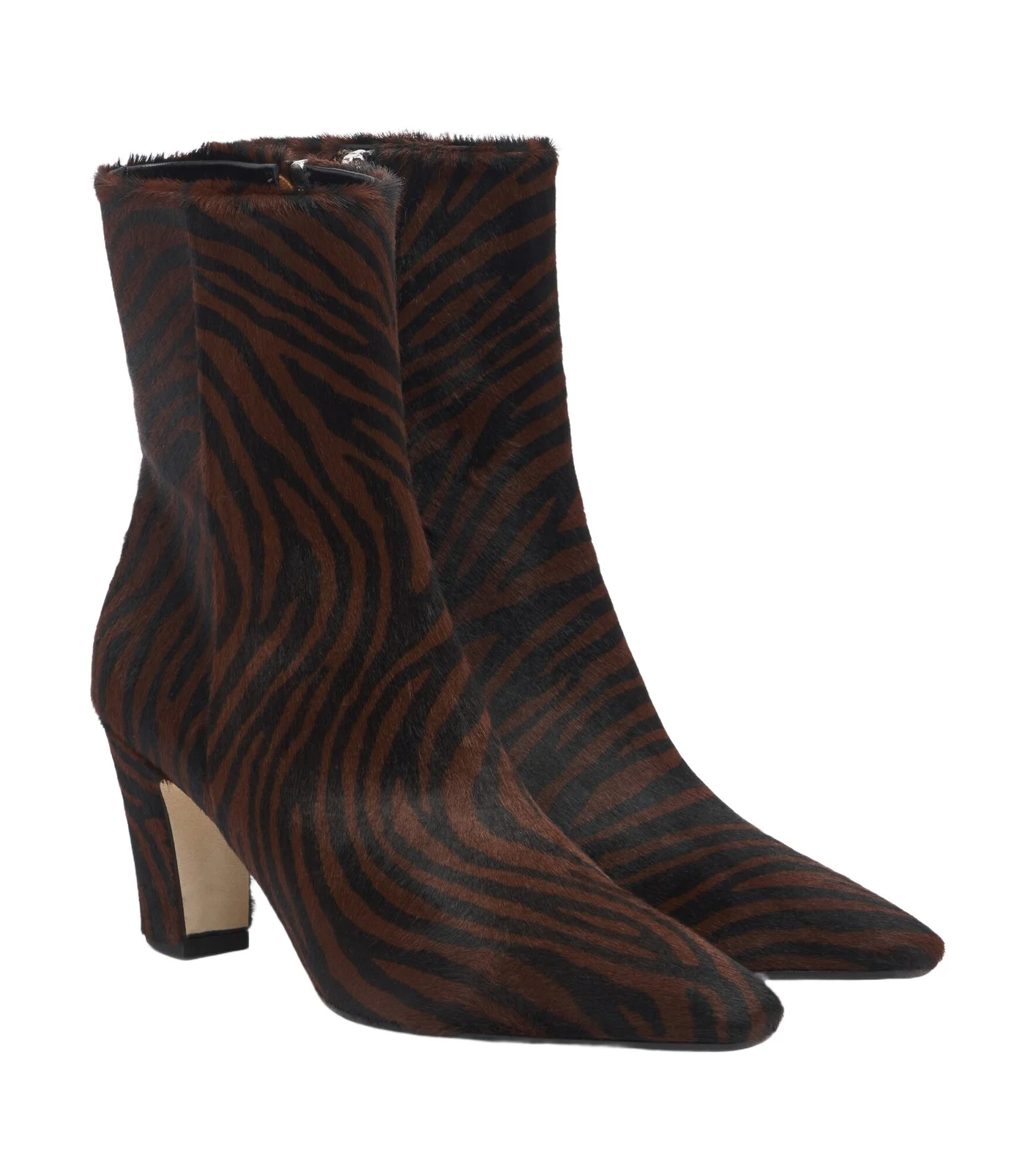 aeyde Maris printed calf hair ankle boots