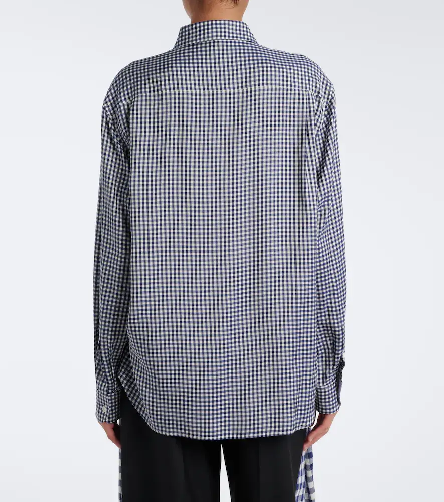 Loewe Double L gingham silk twill shirt | Thumbnail 5 Loewe Double L gingham silk twill shirt | Thumbnail 5