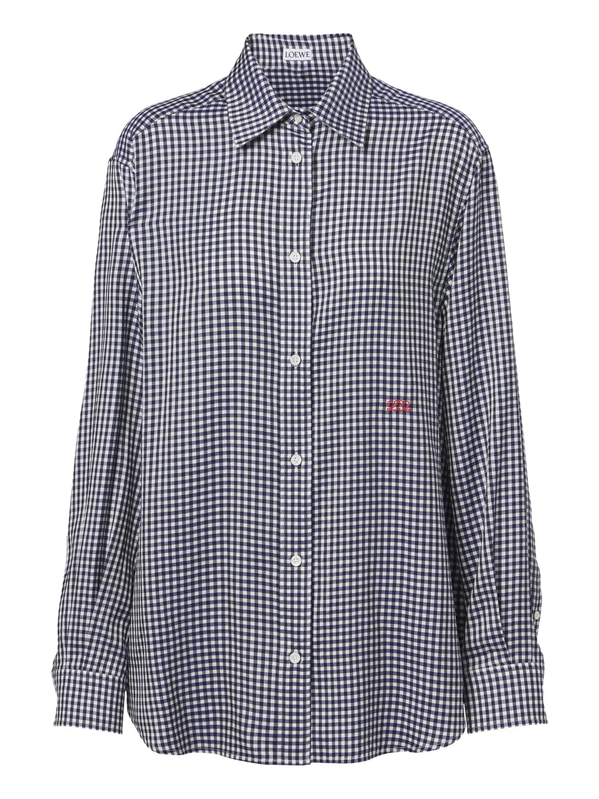 Loewe Double L gingham silk twill shirt