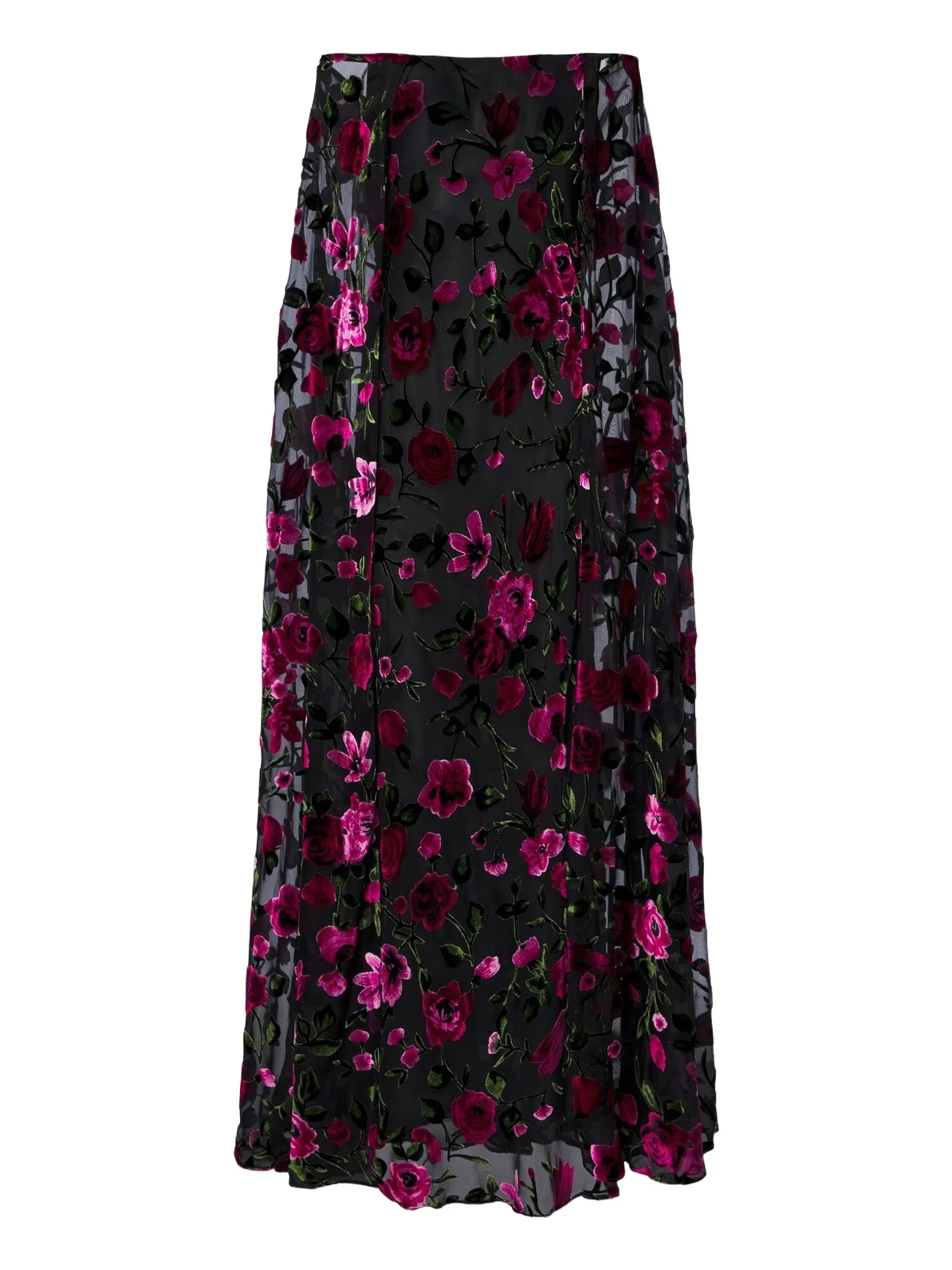 Caped floral devoré velvet gown Caped floral devoré velvet gown