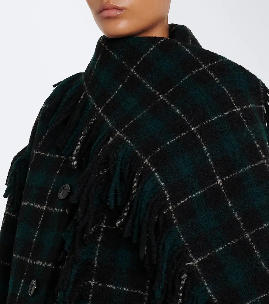 TOTEME Fringed checked wool-blend coat | Thumbnail 3 TOTEME Fringed checked wool-blend coat | Thumbnail 3