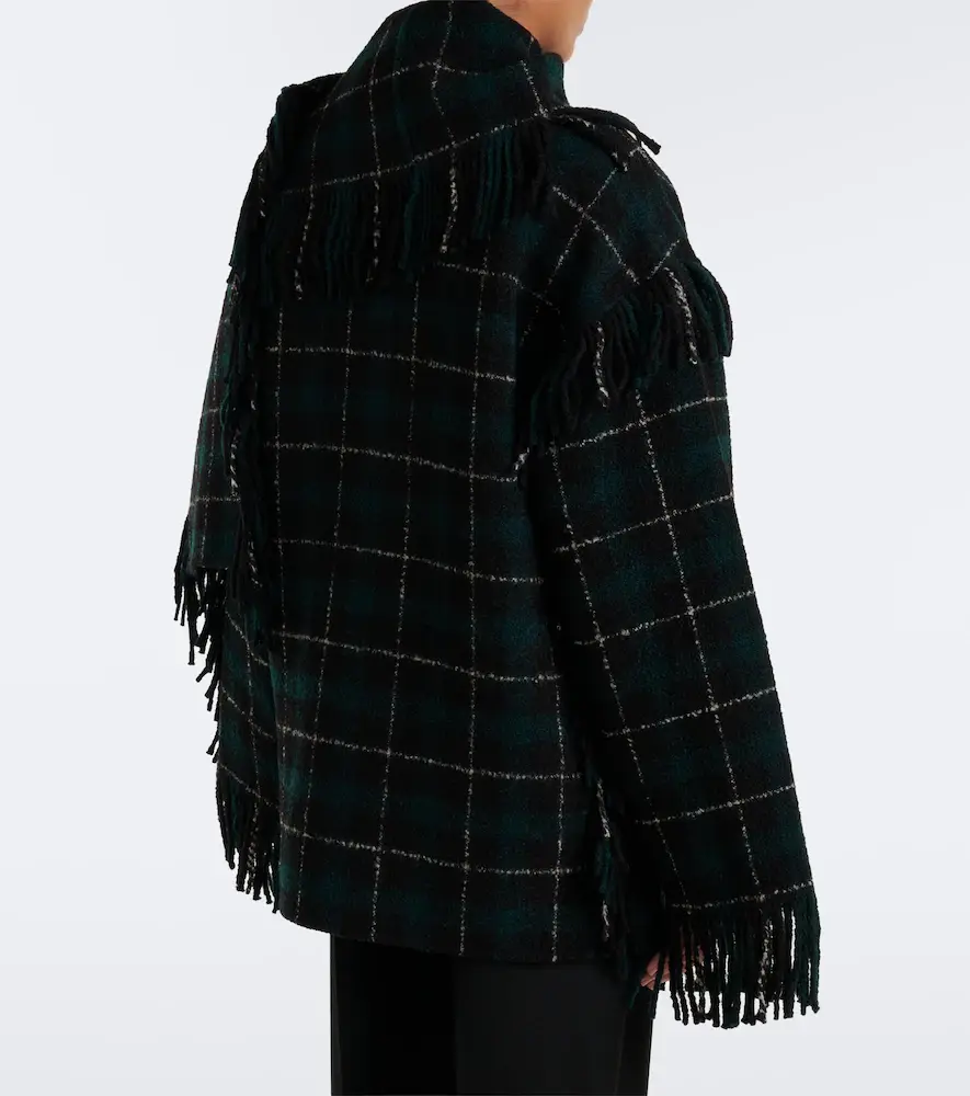 TOTEME Fringed checked wool-blend coat | Thumbnail 4 TOTEME Fringed checked wool-blend coat | Thumbnail 4