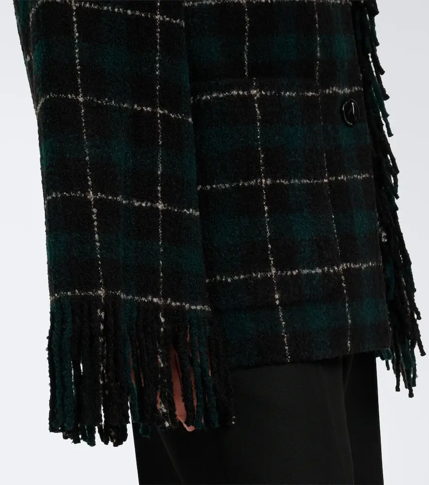 TOTEME Fringed checked wool-blend coat | Thumbnail 5 TOTEME Fringed checked wool-blend coat | Thumbnail 5