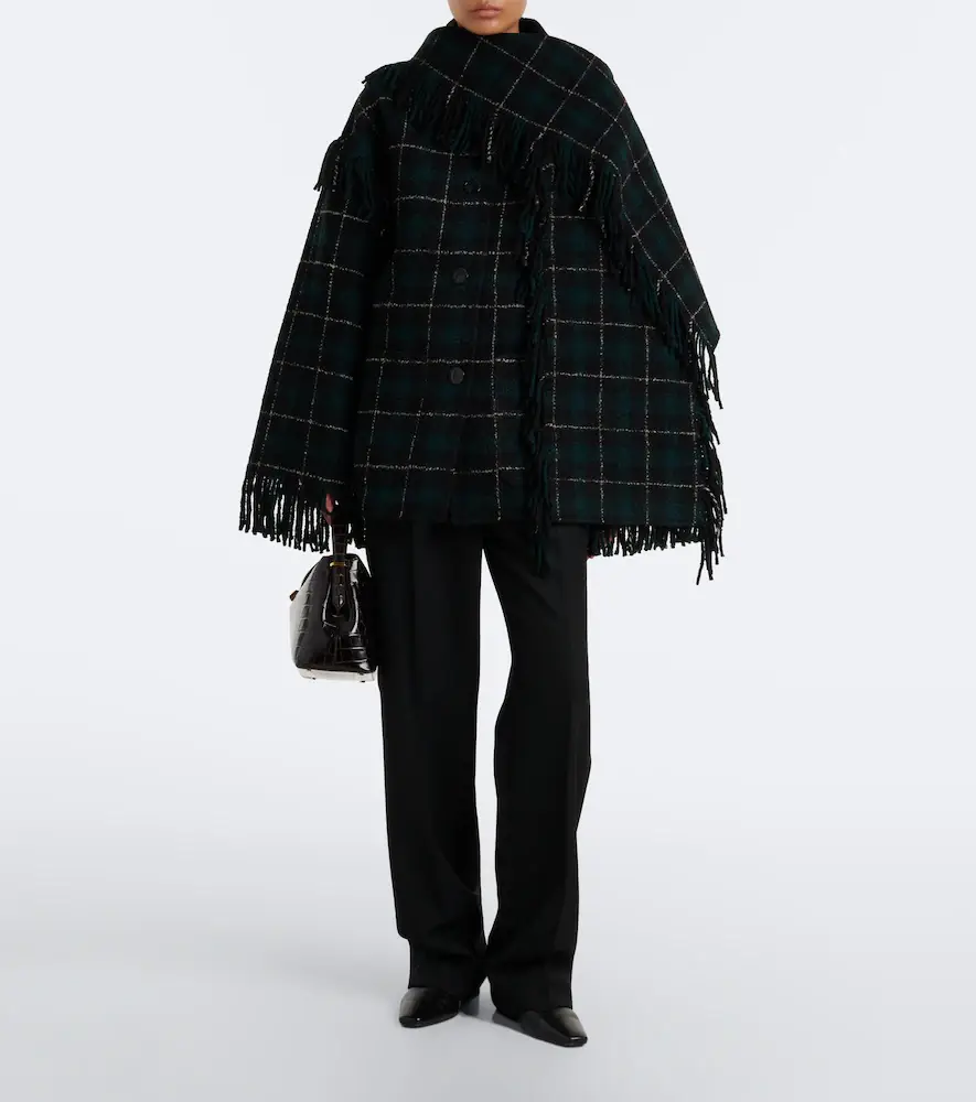 TOTEME Fringed checked wool-blend coat | Thumbnail 6 TOTEME Fringed checked wool-blend coat | Thumbnail 6