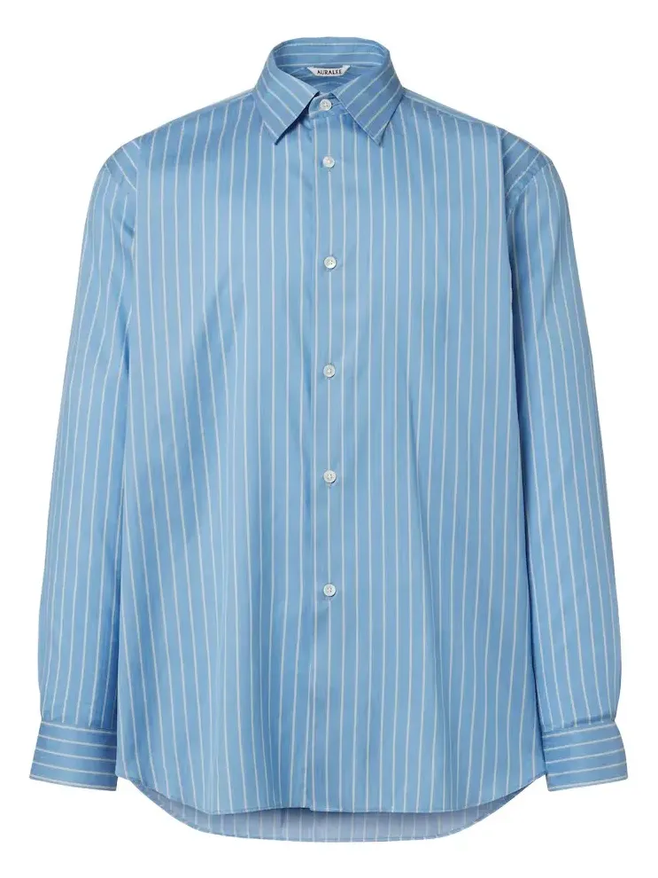 Striped cotton and silk shirt