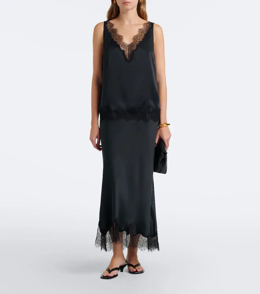 Velvet Kristin lace-trimmed silk maxi skirt | Thumbnail 4 Velvet Kristin lace-trimmed silk maxi skirt | Thumbnail 4