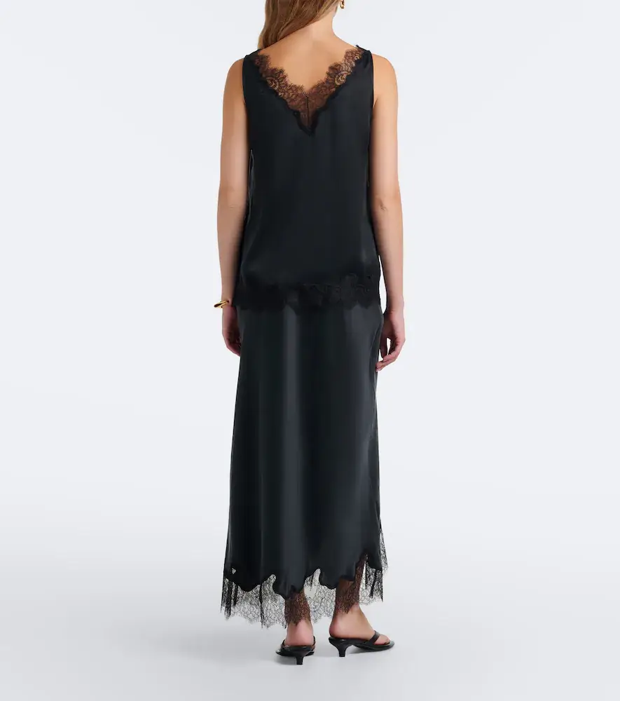 Velvet Kristin lace-trimmed silk maxi skirt | Thumbnail 5 Velvet Kristin lace-trimmed silk maxi skirt | Thumbnail 5