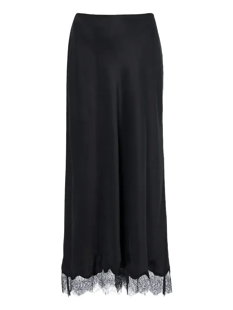 Kristin lace-trimmed silk maxi skirt