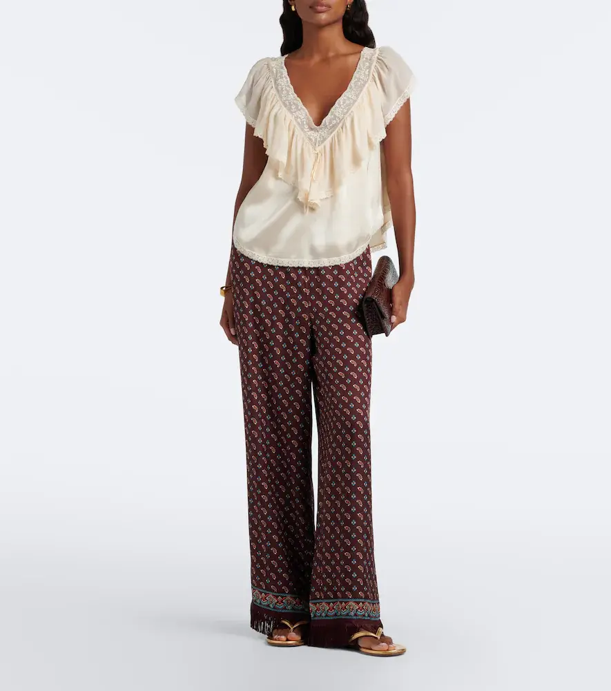 DÔEN Dôen Yadira lace-trimmed ruffled silk blouse | Thumbnail 4 DÔEN Dôen Yadira lace-trimmed ruffled silk blouse | Thumbnail 4