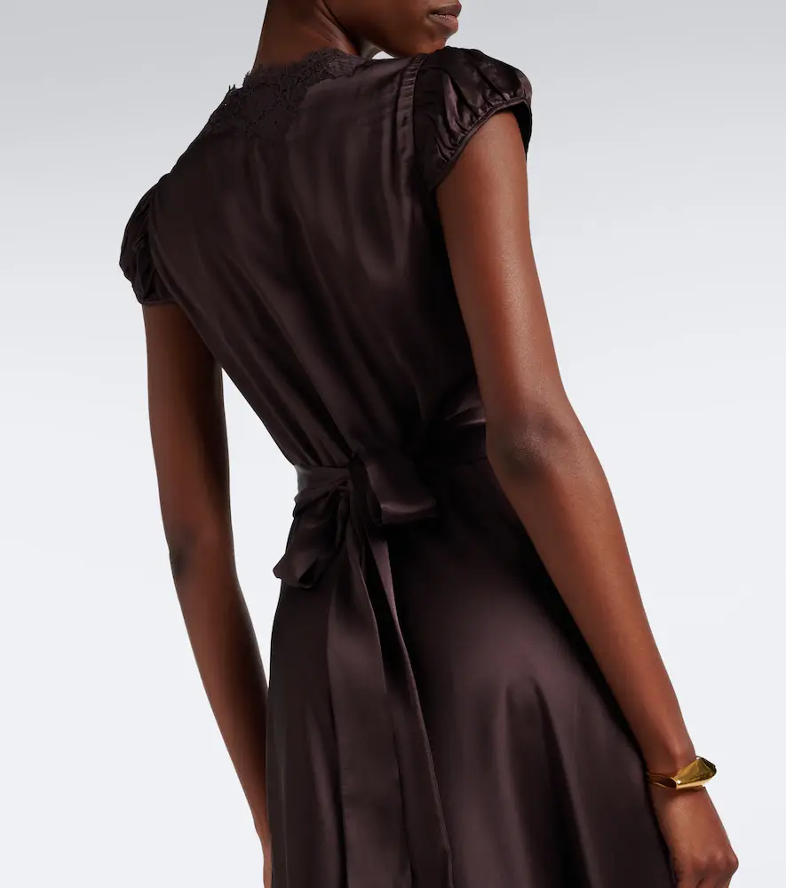 DÔEN Dôen Coraline lace-trimmed silk satin midi dress | Thumbnail 3 DÔEN Dôen Coraline lace-trimmed silk satin midi dress | Thumbnail 3