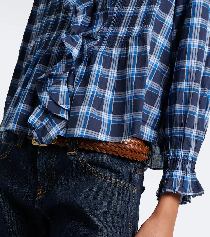 DÔEN Dôen Hardy plaid ruffled cotton blouse | Thumbnail 5 DÔEN Dôen Hardy plaid ruffled cotton blouse | Thumbnail 5