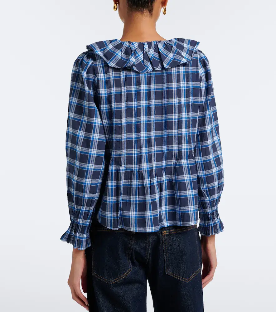 DÔEN Dôen Hardy plaid ruffled cotton blouse | Thumbnail 6 DÔEN Dôen Hardy plaid ruffled cotton blouse | Thumbnail 6