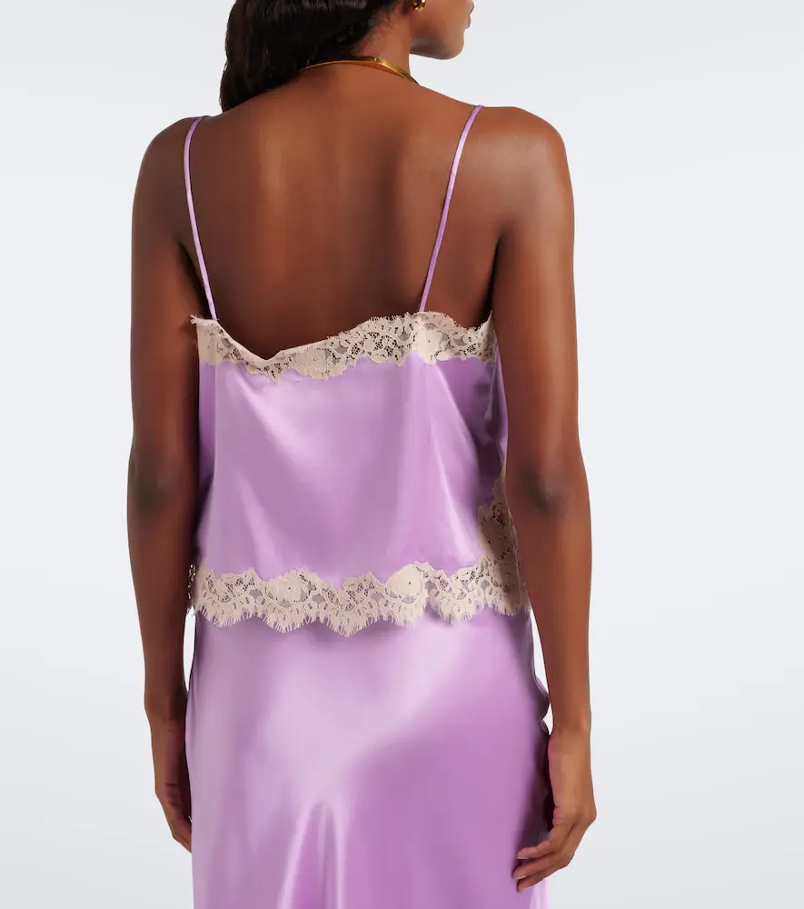 DÔEN Dôen Avelaine lace-trimmed silk satin camisole | Thumbnail 4
