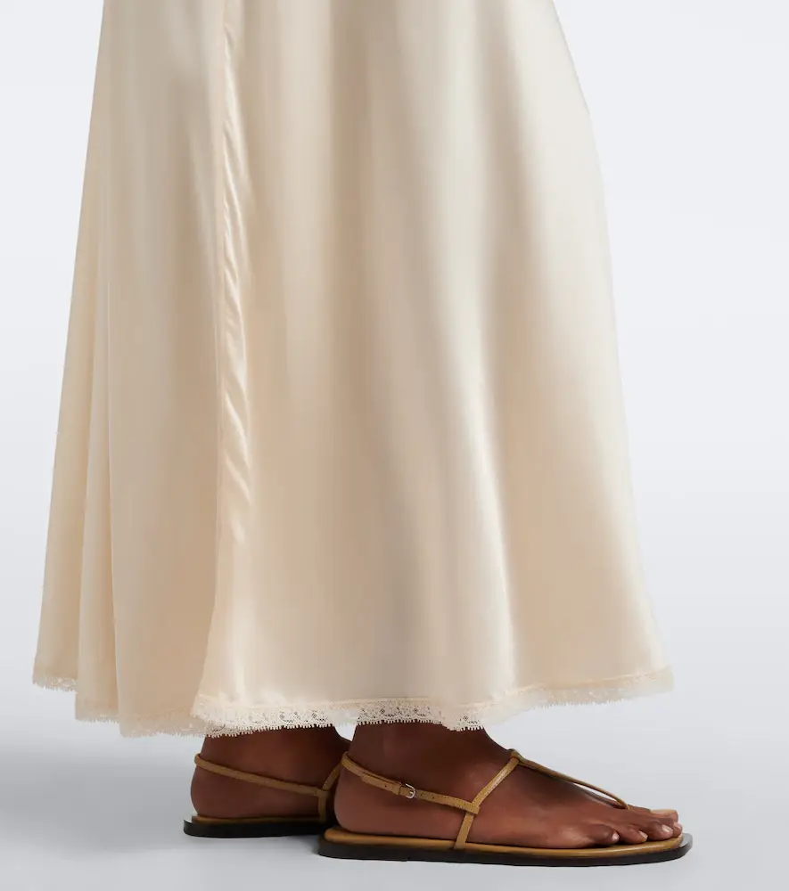 DÔEN Dôen Léoris lace-trimmed ruffled silk midi dress | Thumbnail 5 DÔEN Dôen Léoris lace-trimmed ruffled silk midi dress | Thumbnail 5