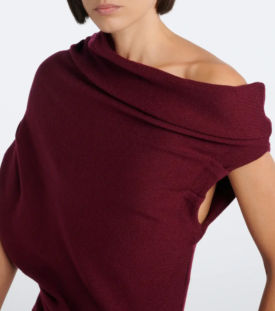Staud Mabel asymmetric draped wool top | Thumbnail 3 Staud Mabel asymmetric draped wool top | Thumbnail 3