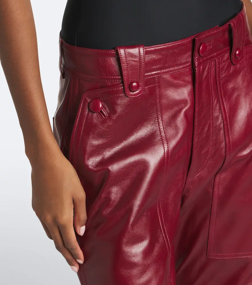 Isabel Marant Valka leather straight pants | Thumbnail 5