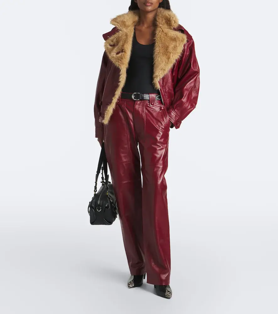 Isabel Marant Valka leather straight pants | Thumbnail 6