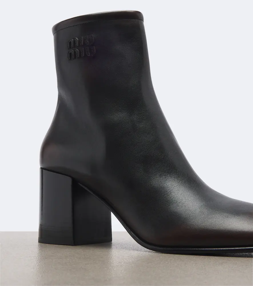 Miu Miu Logo leather ankle boots | Thumbnail 2 Miu Miu Logo leather ankle boots | Thumbnail 2