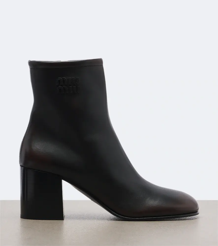 Miu Miu Logo leather ankle boots | Thumbnail 3 Miu Miu Logo leather ankle boots | Thumbnail 3