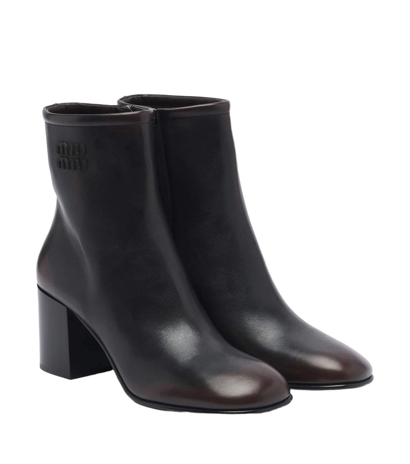Logo leather ankle boots Logo leather ankle boots
