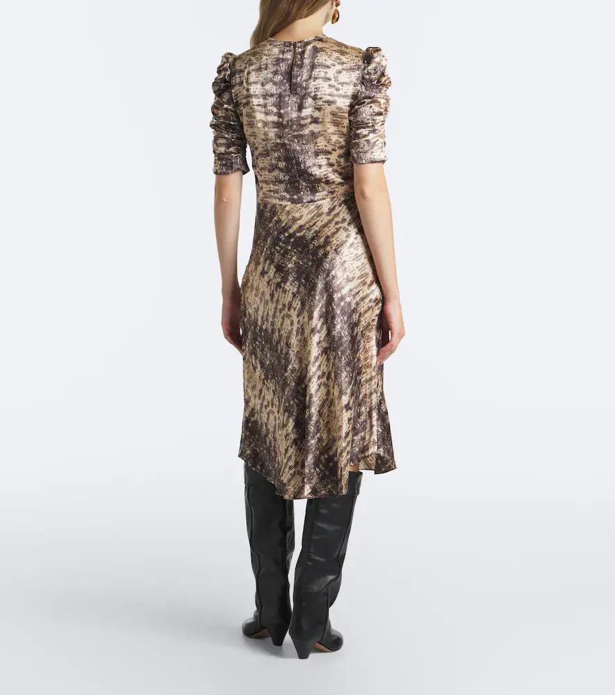 Isabel Marant Lemila ruched snake-print silk midi dress | Thumbnail 2