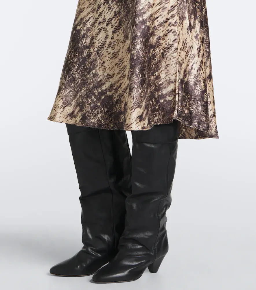 Isabel Marant Lemila ruched snake-print silk midi dress | Thumbnail 6