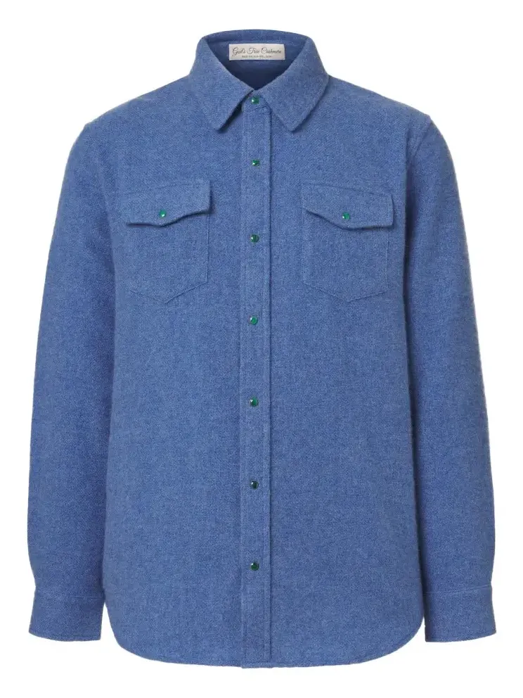 Cashmere shirt with malachites