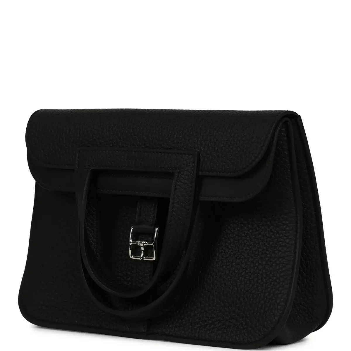 HERMÈS Hermes Halzan 25 Black Clemence Palladium Hardware | Thumbnail 2