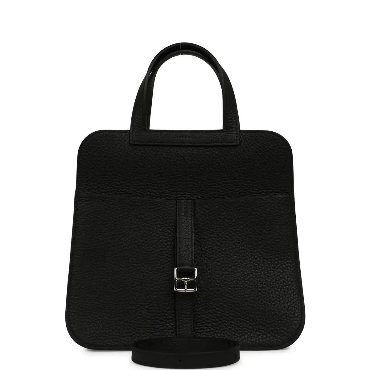 HERMÈS Hermes Halzan 25 Black Clemence Palladium Hardware | Thumbnail 7