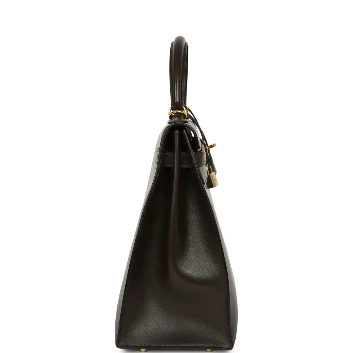 HERMÈS Vintage Hermes Kelly Sellier 35 Chocolat Box Calfskin Gold Hardware | Thumbnail 3