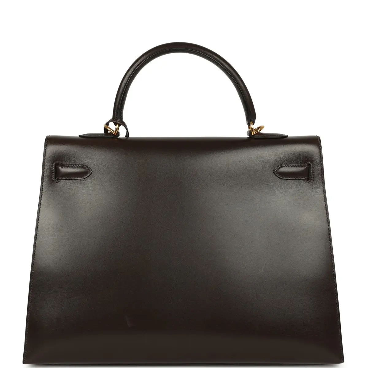 HERMÈS Vintage Hermes Kelly Sellier 35 Chocolat Box Calfskin Gold Hardware | Thumbnail 4