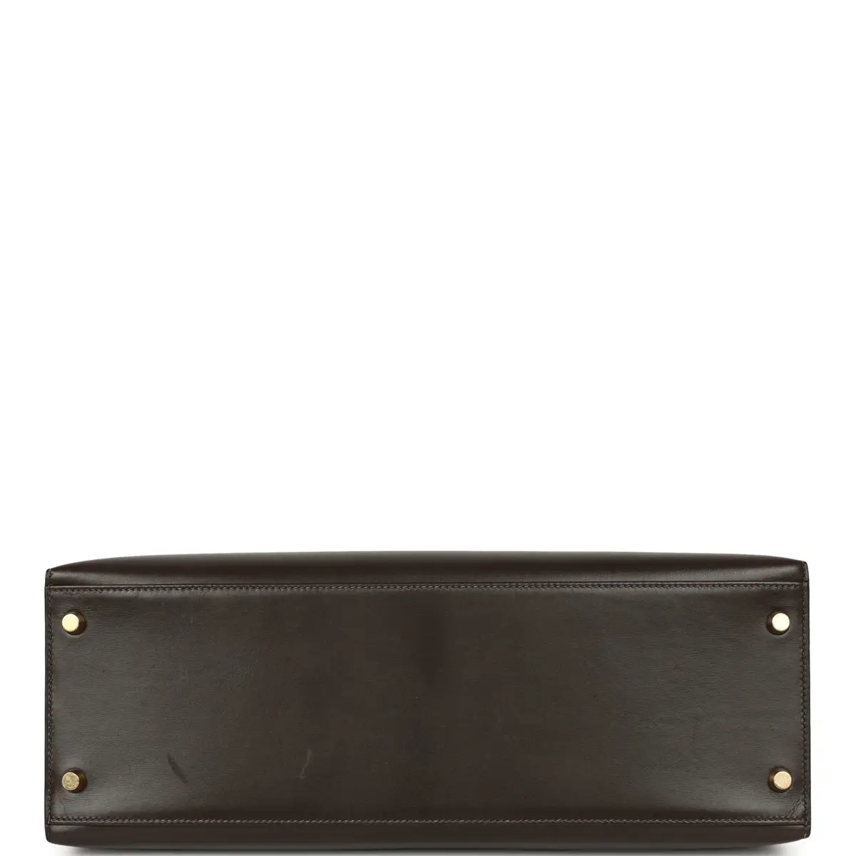 HERMÈS Vintage Hermes Kelly Sellier 35 Chocolat Box Calfskin Gold Hardware | Thumbnail 6