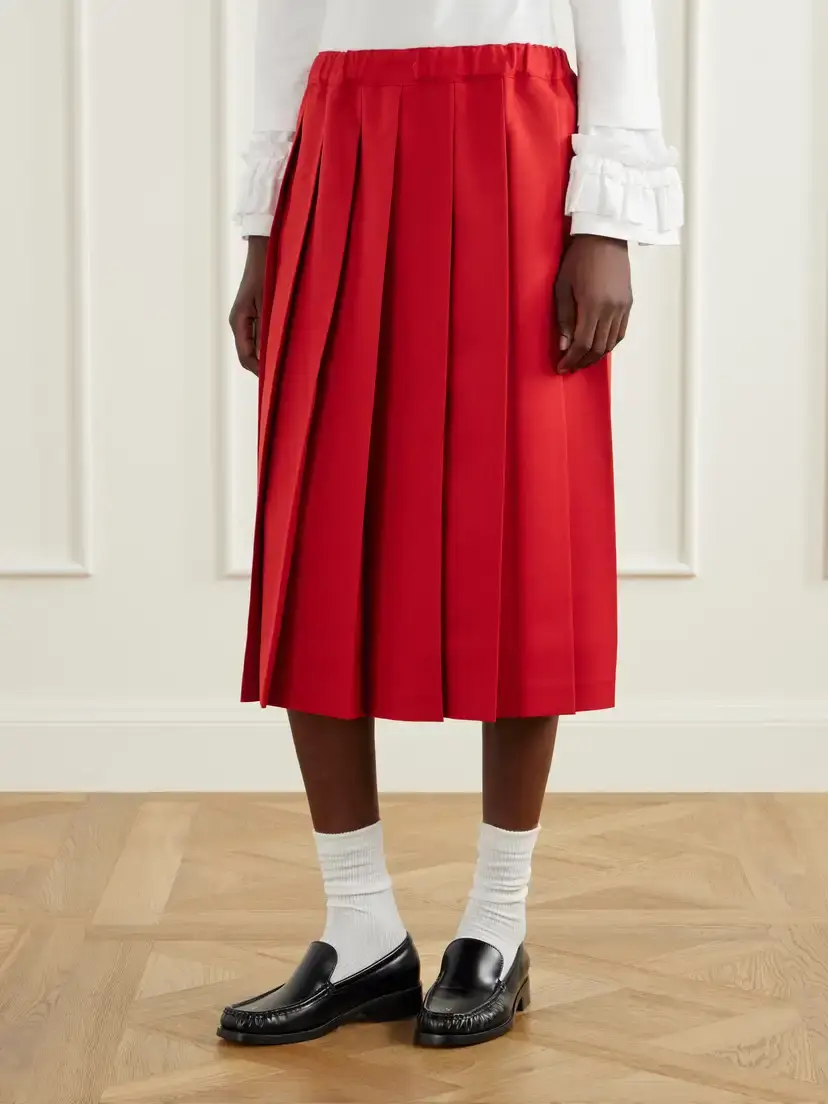 Comme des Garçons GIRL Pleated Gabardine Midi Skirt | Thumbnail 3 Comme des Garçons GIRL Pleated Gabardine Midi Skirt | Thumbnail 3