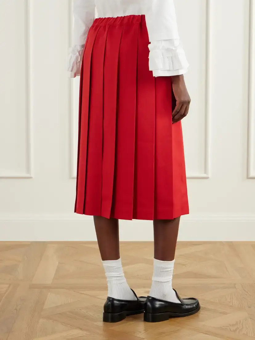 Comme des Garçons GIRL Pleated Gabardine Midi Skirt | Thumbnail 4 Comme des Garçons GIRL Pleated Gabardine Midi Skirt | Thumbnail 4