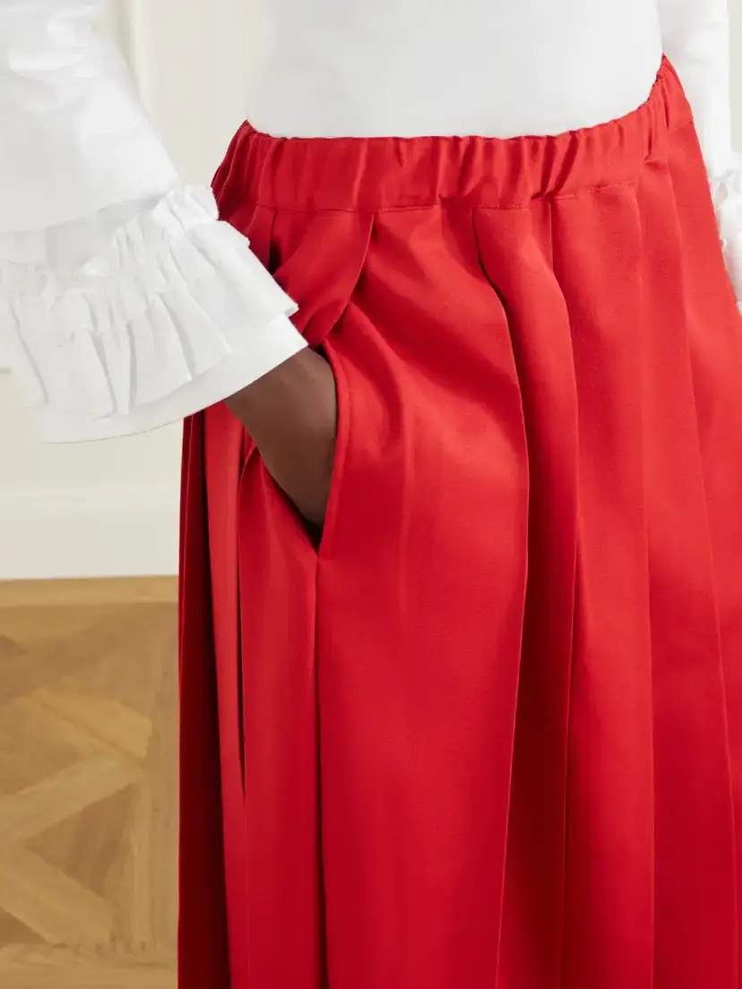 Comme des Garçons GIRL Pleated Gabardine Midi Skirt | Thumbnail 5 Comme des Garçons GIRL Pleated Gabardine Midi Skirt | Thumbnail 5