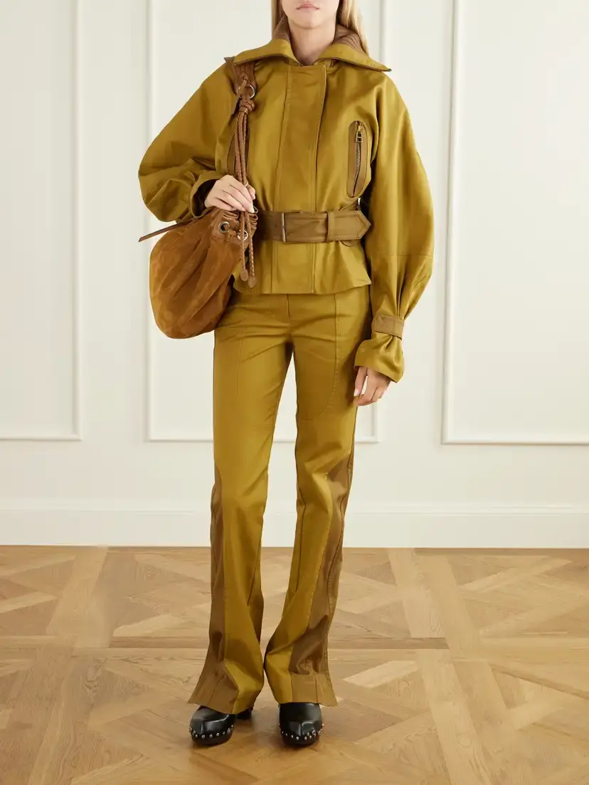 Zimmermann Valiant Cropped Belted Two-tone Cotton-twill Jacket | Thumbnail 2 Zimmermann Valiant Cropped Belted Two-tone Cotton-twill Jacket | Thumbnail 2
